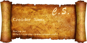 Czeider Samu névjegykártya